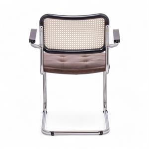 Cesca Çektirmeli Deri Kollu Sandalye - Siyah