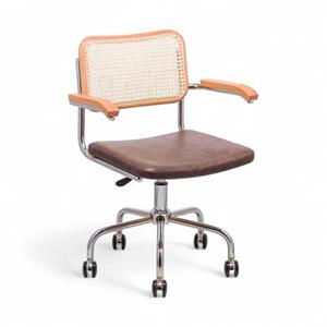 Cesca Düz Deri Kollu Çalışma Sandalyesi - Naturel
