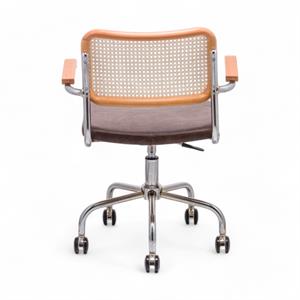 Cesca Düz Deri Kollu Çalışma Sandalyesi - Naturel