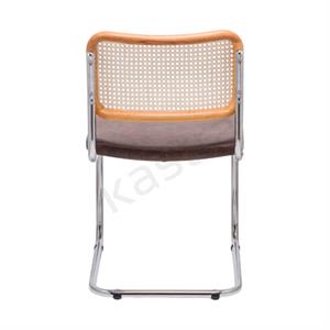 Cesca Düz Deri Minderli Sandalye - Naturel