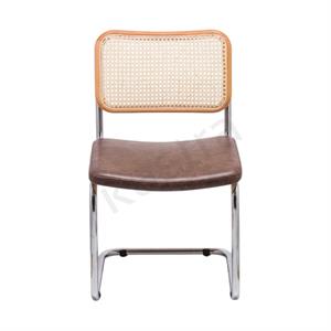 Cesca Düz Deri Minderli Sandalye - Naturel