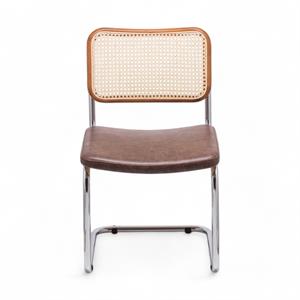 Cesca Düz Deri Minderli Sandalye - Ceviz