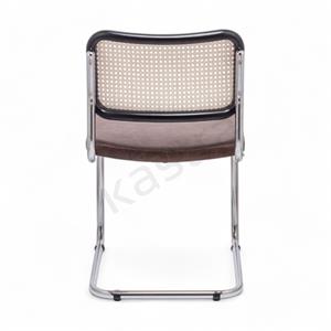 Cesca Düz Deri Minderli Sandalye - Siyah