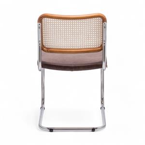 Cesca Düz Deri Minderli Sandalye - Ceviz