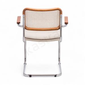 Cesca Fitilli Deri Minderli Kollu Sandalye - Ceviz