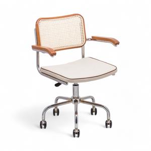 Cesca Fitilli Deri Kollu Çalışma Sandalyesi - Ceviz
