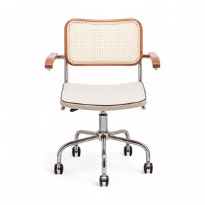 Cesca Fitilli Deri Kollu Çalışma Sandalyesi - Ceviz