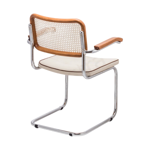 Cesca Fitilli Deri Minderli Kollu Sandalye - Ceviz