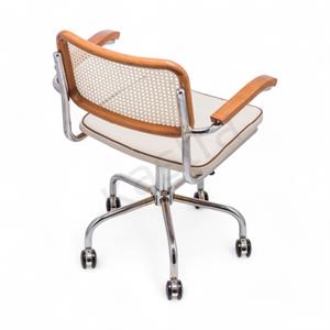 Cesca Fitilli Deri Minderli Kollu Çalışma Sandalyesi - Ceviz