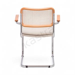 Cesca Fitilli Deri Minderli Kollu Sandalye - Naturel