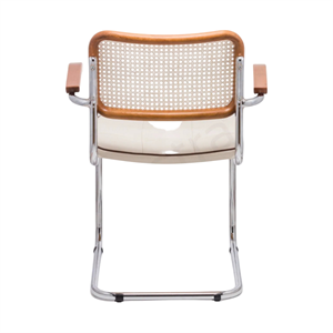 Cesca Fitilli Deri Minderli Kollu Sandalye - Ceviz