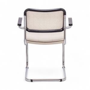 Cesca Fitilli Deri Minderli Kollu Sandalye - Siyah