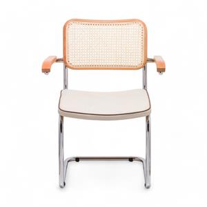 Cesca Fitilli Deri Minderli Kollu Sandalye - Naturel