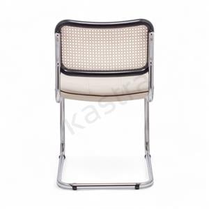 Cesca Fitilli Deri Minderli Sandalye - Siyah