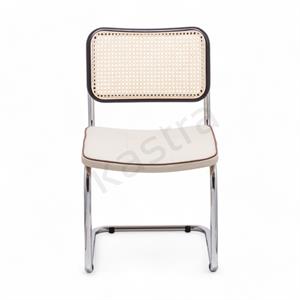 Cesca Fitilli Deri Minderli Sandalye - Siyah