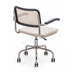 Cesca Kumaş Minderli Kollu Çalışma Sandalyesi - Siyah