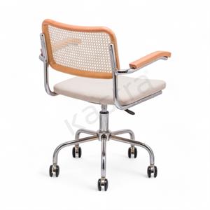 Cesca Kumaş Minderli Kollu Çalışma Sandalyesi - Naturel