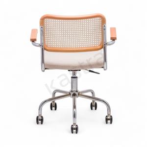 Cesca Kumaş Minderli Kollu Çalışma Sandalyesi - Naturel