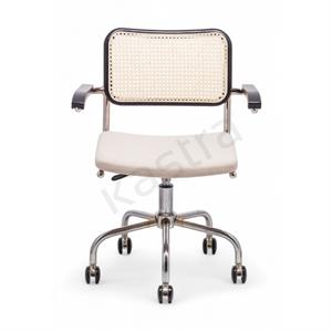 Cesca Kumaş Minderli Kollu Çalışma Sandalyesi - Siyah