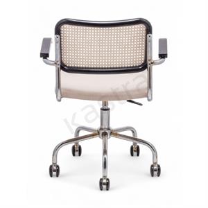 Cesca Kumaş Minderli Kollu Çalışma Sandalyesi - Siyah