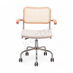 Cesca Kumaş Minderli Kollu Çalışma Sandalyesi - Naturel
