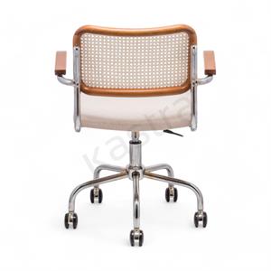 Cesca Kumaş Minderli Kollu Çalışma Sandalyesi - Ceviz