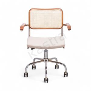 Cesca Kumaş Minderli Kollu Çalışma Sandalyesi - Ceviz