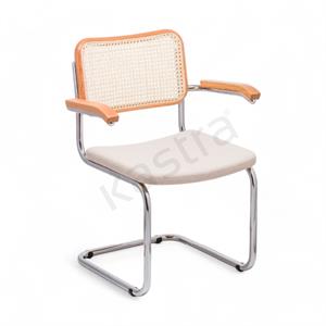 Cesca Kumaş Minderli Kollu Sandalye - Naturel