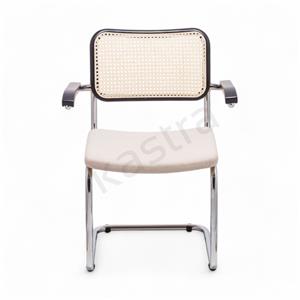 Cesca Kumaş Minderli Kollu Sandalye - Siyah