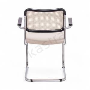 Cesca Kumaş Minderli Kollu Sandalye - Siyah