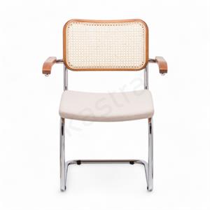 Cesca Kumaş Minderli Kollu Sandalye - Ceviz