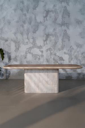 Gaia Traverten Meşe Yemek Masası