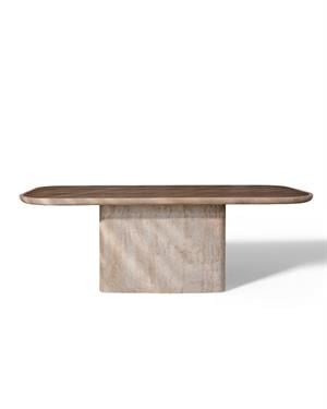 Gaia Traverten Meşe Yemek Masası