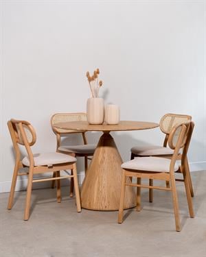 Nexa Yuvarlak Meşe Kaplama Masa