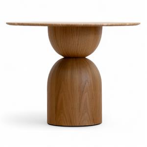 Nivio Yuvarlak Meşe Kaplama Masa