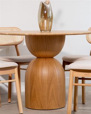 Nivio Yuvarlak Meşe Kaplama Masa