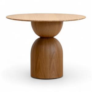 Nivio Yuvarlak Meşe Kaplama Masa