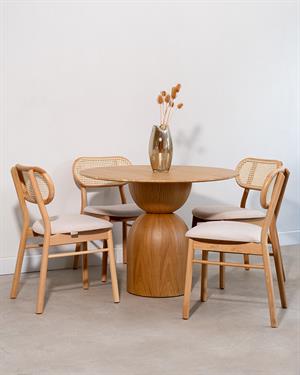 Nivio Yuvarlak Meşe Kaplama Masa