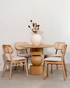 Orbit Yuvarlak Meşe Kaplama Masa