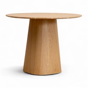 Ovia Yuvarlak Meşe Kaplama Masa