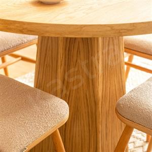 Sieanna Yuvarlak Meşe Masa Seti