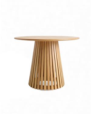 Slat Yuvarlak Meşe Masa