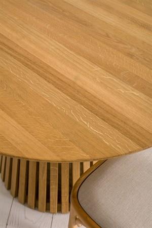 Slat Yuvarlak Meşe Masa