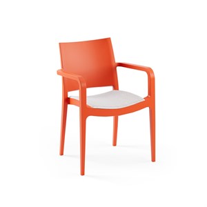 Specto-XL Pad Döşemeli Polipropilen Sandalye - Bahçe, Balkon, Kafe, Restoran İçin