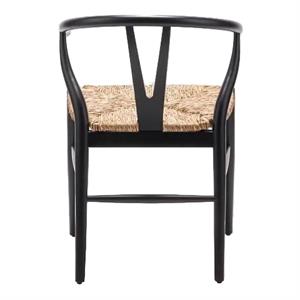 Wishbone Hasırlı Sandalye - Siyah