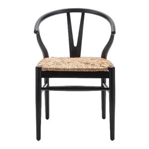 Wishbone Hasırlı Sandalye - Siyah