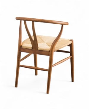 Wishbone İp Hasır Sandalye - Ceviz