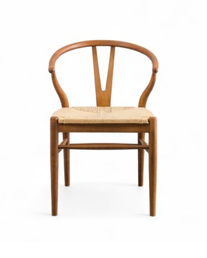Wishbone İp Hasır Sandalye - Ceviz