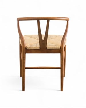 Wishbone İp Hasır Sandalye - Ceviz