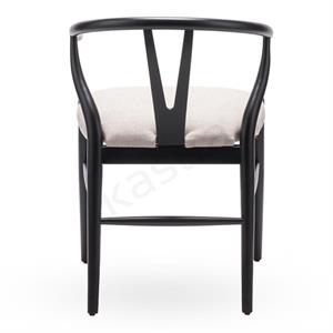 Wishbone Minderli Sandalye - Siyah